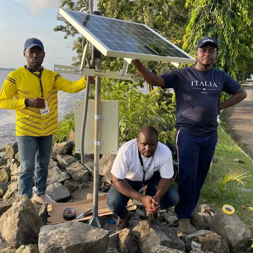 Site CAM4 is in the Wouri estuary near the large city of Douala